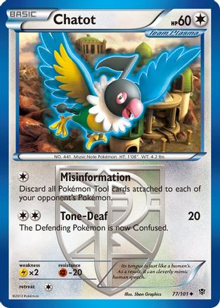 Chatot (Team Plasma) 77/101 - Plasma Blast