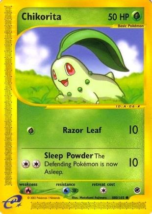 Chikorita (100) 100/165 - Expedition Reverse Holofoil