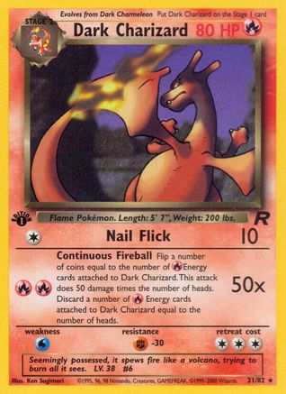 Dark Charizard (21) 21/82 - Team Rocket 1st Edition