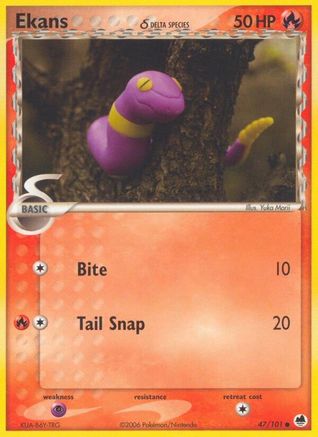 Ekans (Delta Species) 47/101 - Dragon Frontiers Reverse Holofoil
