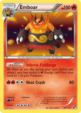 Emboar (20) 20/114 - Black and White Reverse Holofoil