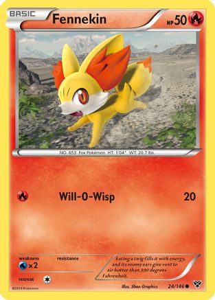 Fennekin 24/146 - XY Base Set Reverse Holofoil