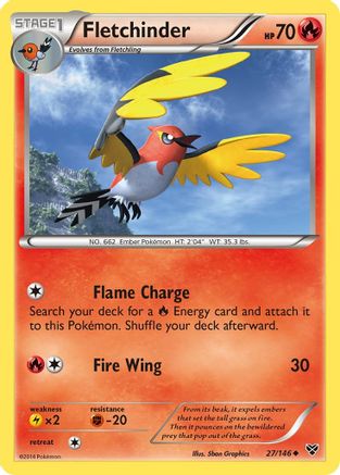 Fletchinder 27/146 - XY Base Set Reverse Holofoil