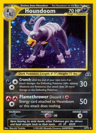 Houndoom (4) 4/75 - Neo Discovery 1st Edition Holofoil