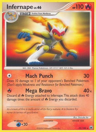 Infernape 22/100 - Majestic Dawn Reverse Holofoil