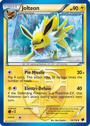Jolteon (Team Plasma) 34/116 - Plasma Freeze Reverse Holofoil