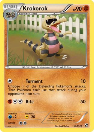 Krokorok 64/114 - Black and White Reverse Holofoil