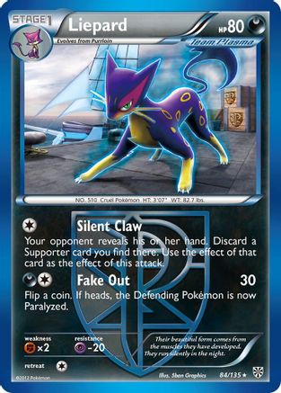 Liepard (Team Plasma) 84/135 - Plasma Storm Reverse Holofoil