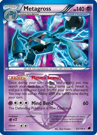 Metagross (Team Plasma) 52/116 - Plasma Freeze Reverse Holofoil
