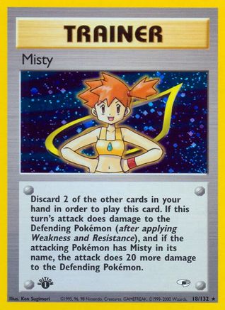 Misty (18) 18/132 - Gym Heroes 1st Edition Holofoil