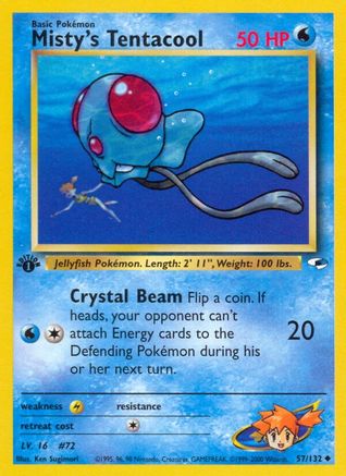 Misty's Tentacool (57) 57/132 - Gym Heroes 1st Edition