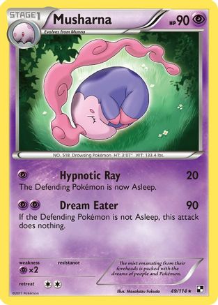 Musharna 49/114 - Black and White Reverse Holofoil