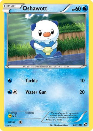 Oshawott (27) 27/114 - Black and White Reverse Holofoil