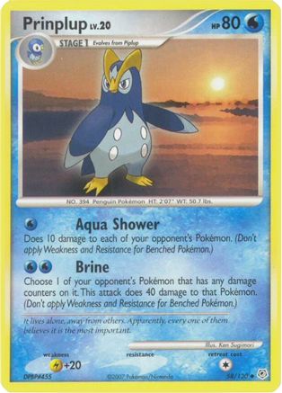Prinplup 58/130 - Diamond and Pearl Reverse Holofoil
