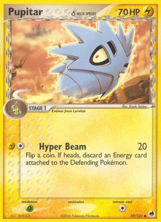 Pupitar (Delta Species) 59/101 - Dragon Frontiers Reverse Holofoil