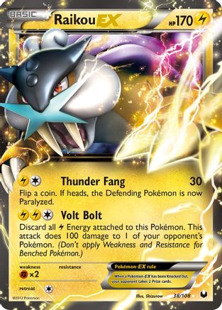Raikou EX 38/108 - Dark Explorers Holofoil