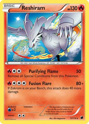 Reshiram 17/116 - Plasma Freeze Holofoil