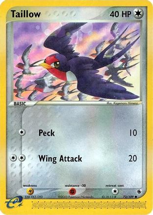 Taillow 72/109 - Ruby and Sapphire Reverse Holofoil