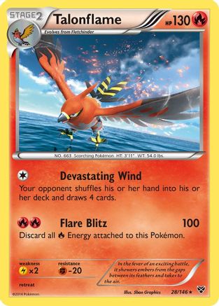 Talonflame 28/146 - XY Base Set Reverse Holofoil