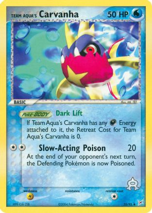 Team Aqua's Carvanha - 25/95 25/95 - Team Magma vs Team Aqua Reverse Holofoil