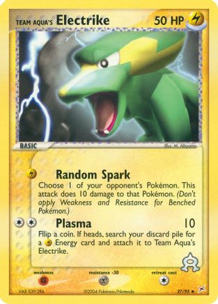 Team Aqua's Electrike - 27/95 27/95 - Team Magma vs Team Aqua Reverse Holofoil