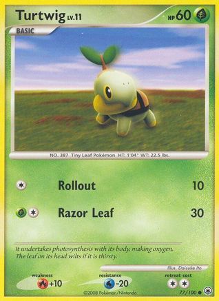 Turtwig (77) 77/100 - Majestic Dawn Reverse Holofoil