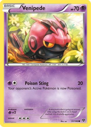 Venipede 51/146 - XY Base Set Reverse Holofoil