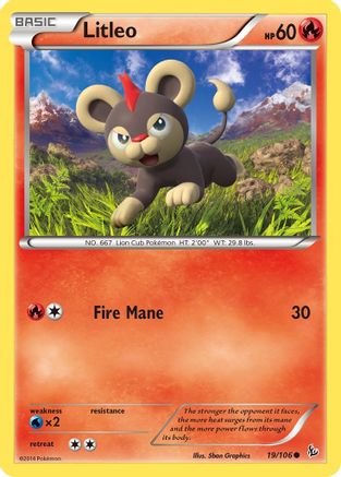 Litleo (19) 19/106 - XY Flashfire Reverse Holofoil