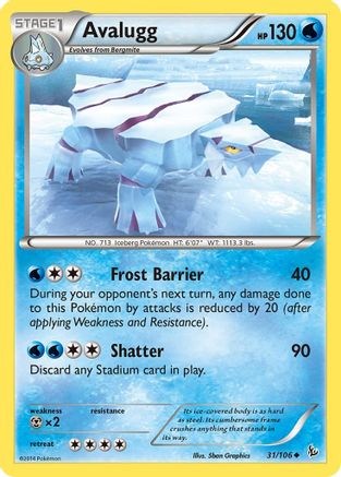 Avalugg 31/106 - XY Flashfire