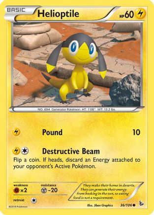Helioptile 36/106 - XY Flashfire Reverse Holofoil