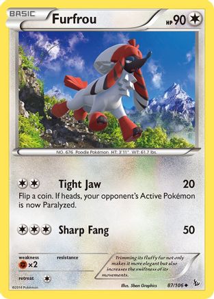 Furfrou 87/106 - XY Flashfire Reverse Holofoil