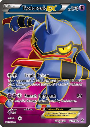 Toxicroak EX (102 Full Art) 102/106 - XY Flashfire Holofoil