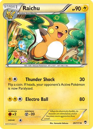Raichu 28/111 - XY Furious Fists Reverse Holofoil