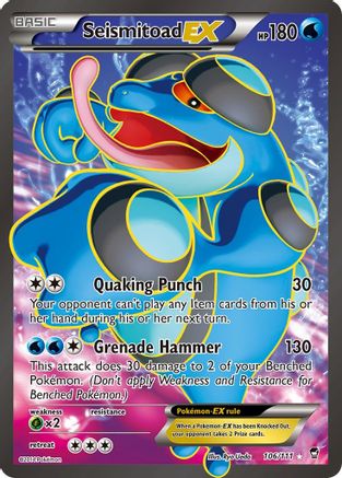 Seismitoad EX (106 Full Art) 106/111 - XY Furious Fists Holofoil