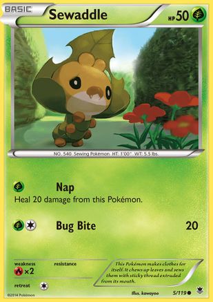 Sewaddle 5/119 - XY Phantom Forces Reverse Holofoil