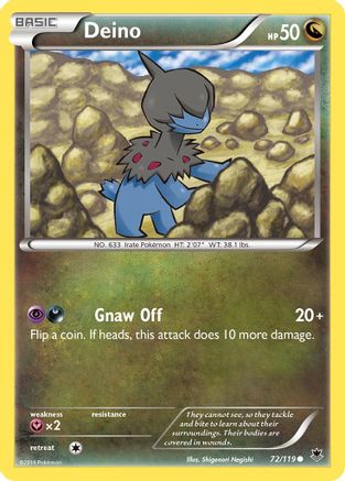 Deino 72/119 - XY Phantom Forces Reverse Holofoil