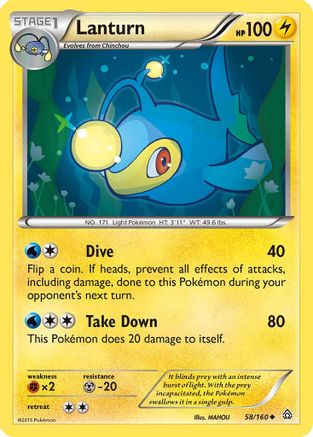 Lanturn 58/160 - XY Primal Clash Reverse Holofoil