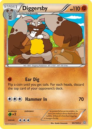 Diggersby 90/160 - XY Primal Clash Reverse Holofoil
