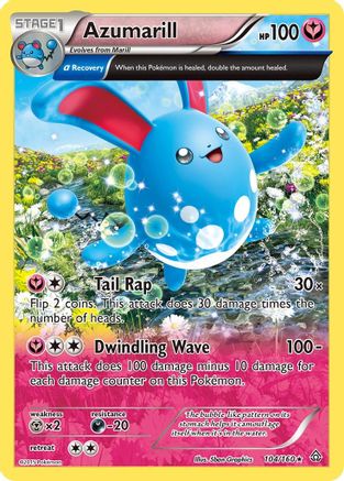 Azumarill (Alpha) 104/160 - XY Primal Clash Reverse Holofoil