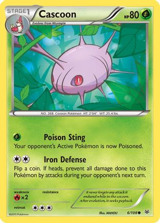 Cascoon 6/108 - XY Roaring Skies Reverse Holofoil
