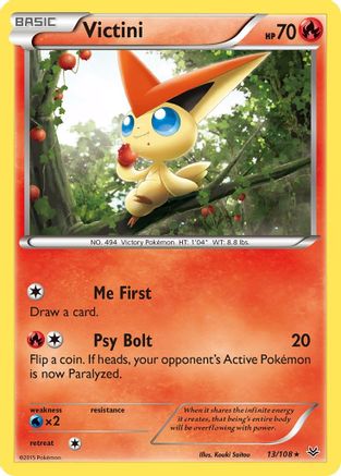 Victini 13/108 - XY Roaring Skies Reverse Holofoil