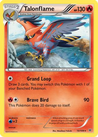 Talonflame 15/108 - XY Roaring Skies Reverse Holofoil