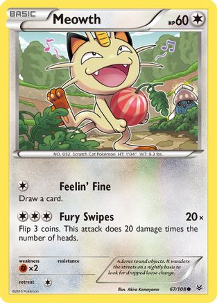 Meowth 67/108 - XY Roaring Skies Reverse Holofoil