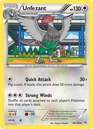 Unfezant (80) 80/108 - XY Roaring Skies Reverse Holofoil