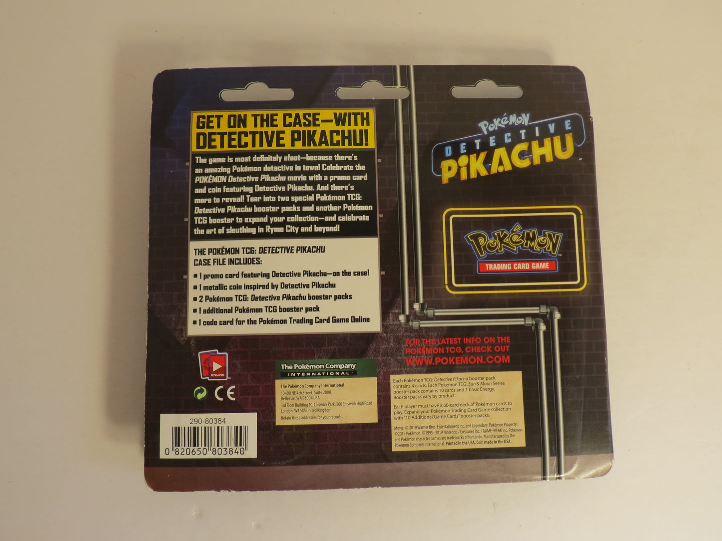 Detective Pikachu Case File 3x Booster Packs Promo Coin Pokemon Booster Sealed