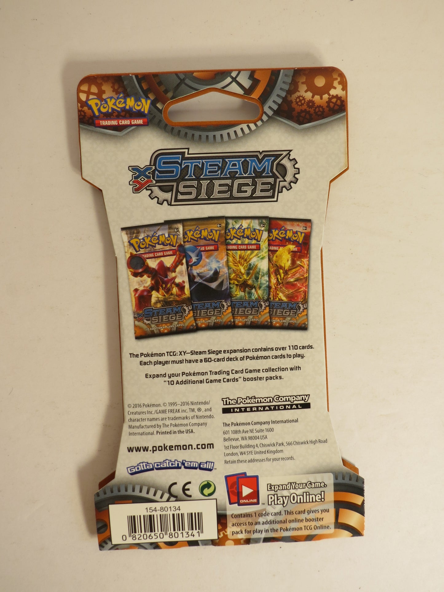 XY Steam Siege Sleeved Booster Pack Volcanion Art Pokemon Sealed
