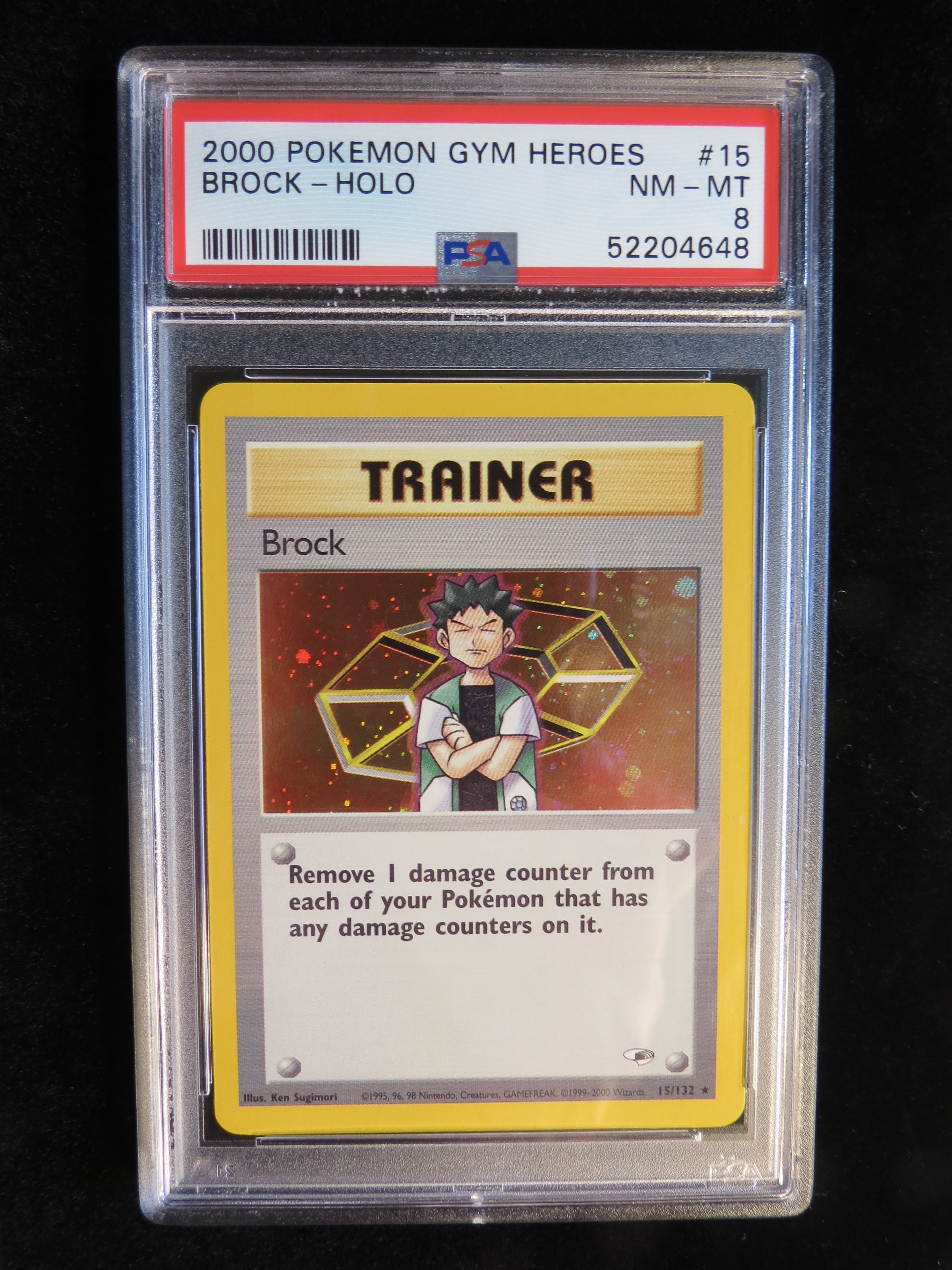 Brock Holo 15/132 Gym Heroes PSA 8 Graded Pokemon Card – Corey's
