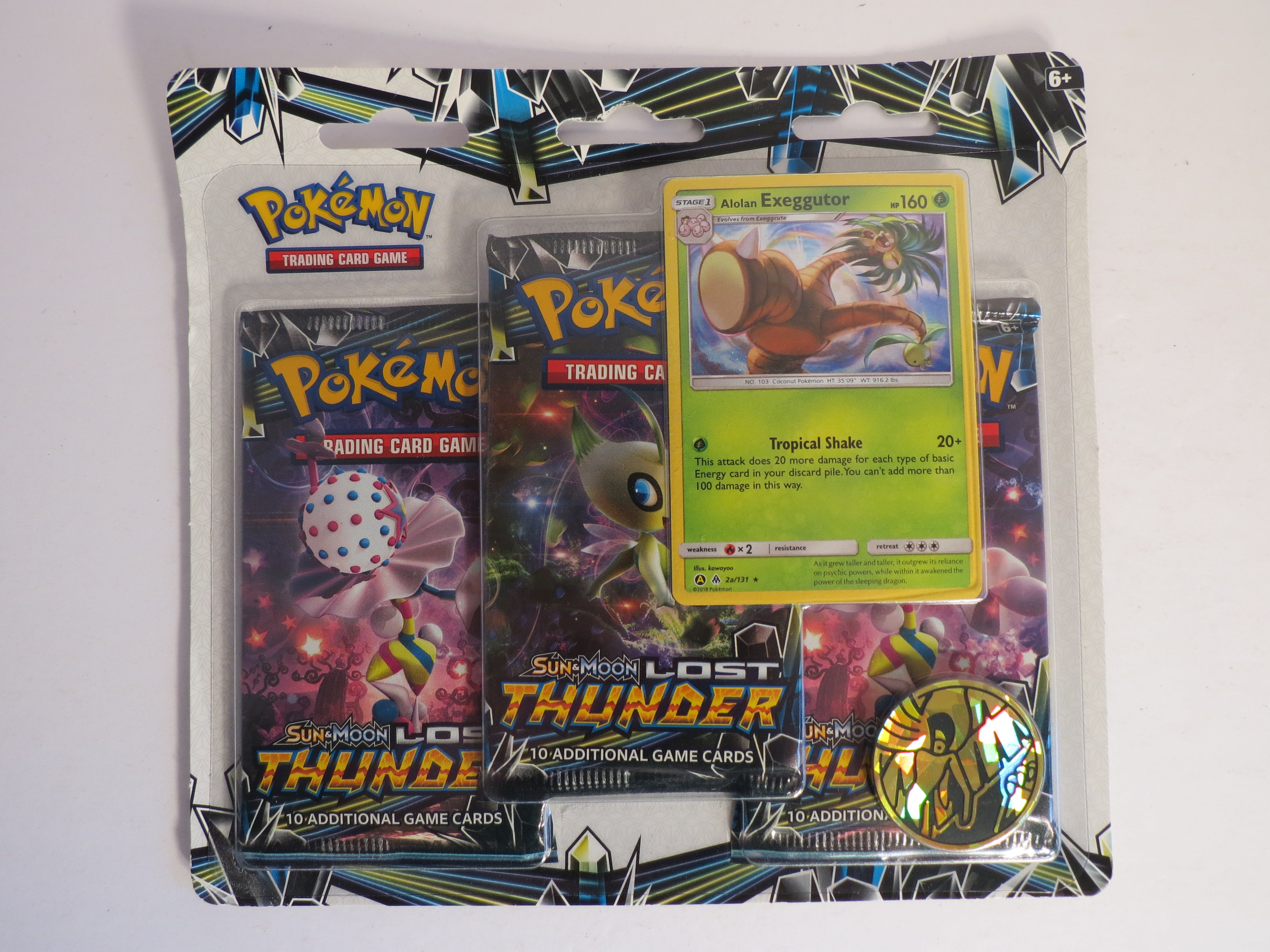 pokemon triple booster pack Sun & Moon Lost Thunder Triple Booster Blister Pack Alolan Exeggutor –  Corey's Cards and Games