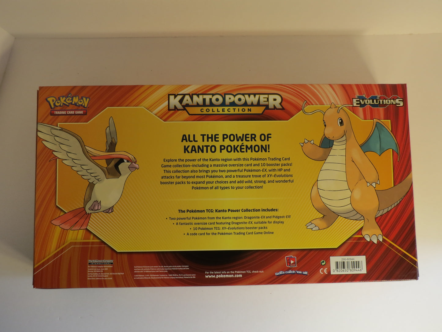 Evolutions Kanto Power Collection Box Dragonite EX Pidgeot EX Pokemon Sealed