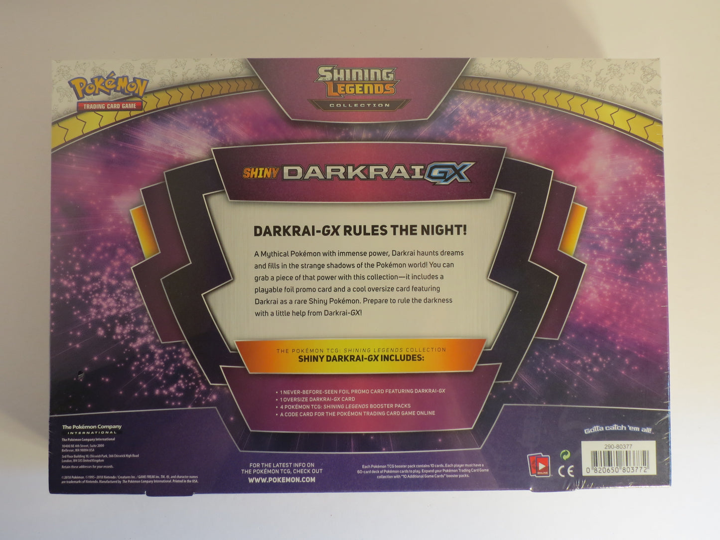 Shiny Darkrai GX Collection Box Pokemon Sealed Shining Legends